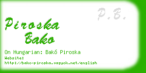 piroska bako business card