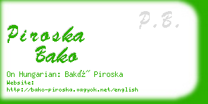 piroska bako business card